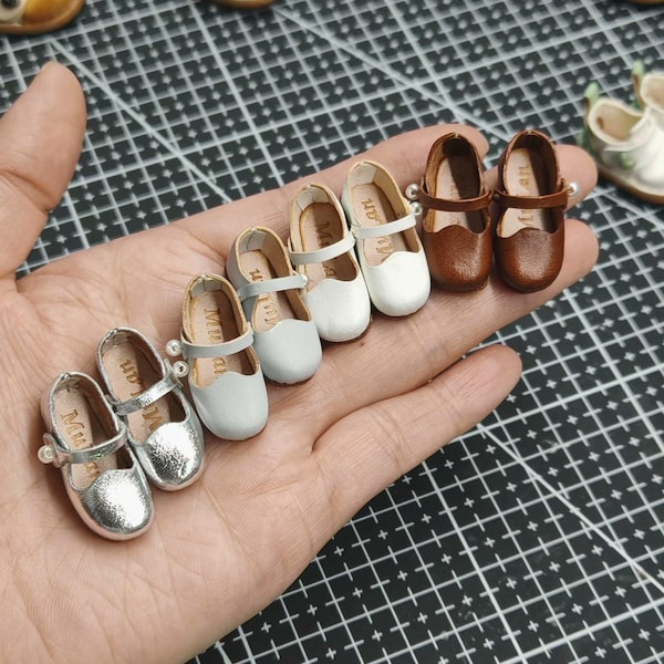 Silver Princess Blythe shoes, Neo Blythe Leather Boots,OB22/OB24 leather shoes, Doll leather Shoes, Azone shoes, Miniature shoes