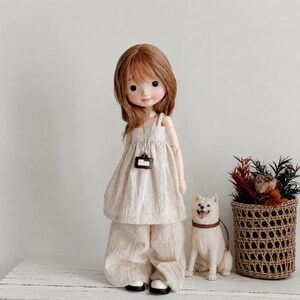 Conjunto de tirantes y pantalones de lino ob22/ob24/Blythe