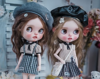 Blythe Doll Clothes: Top, Skirt, Socks, Hat & Bag - OB24/OB22 Size