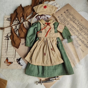 Nurse Outfit for Neo Blythe Doll, OB24, OB22, Azones, Holalal, 1/6 Bjd
