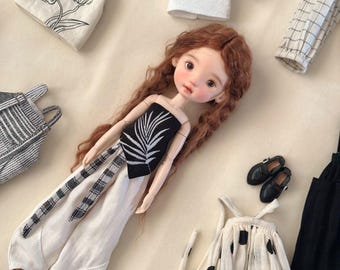 2 Styles  Summer Linen Pants & Butterfly Cami for Blythe/Ob24, Minimalist Style