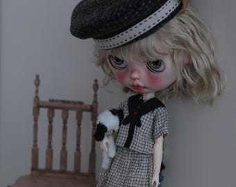 Blythe Doll Clothes: 4-Piece Outfit, Hat, Top, Skirt, Socks (OB24/OB22)