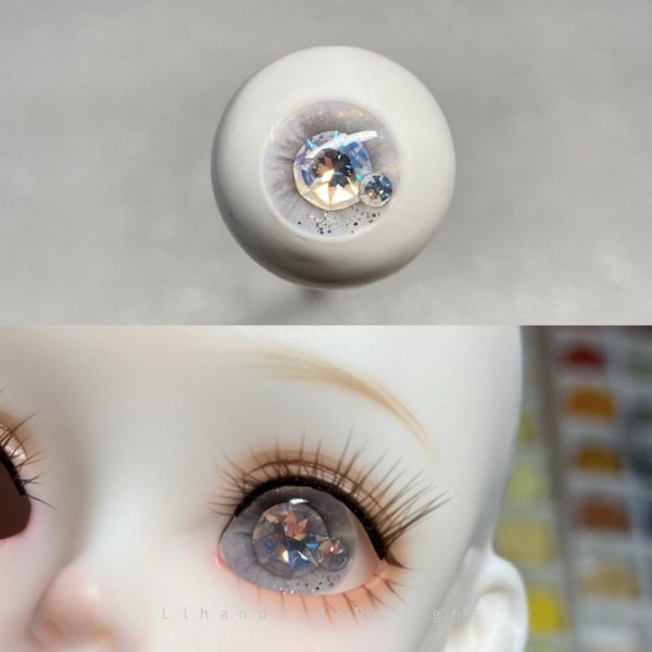BJD Doll Resin Eyes with Swarovski/Crystal Eyes/Diamond Eyes/Eyes for Dolls/Toy Eyes 12mm 14mm 16mm 18cm Small Iris Doll Accessories