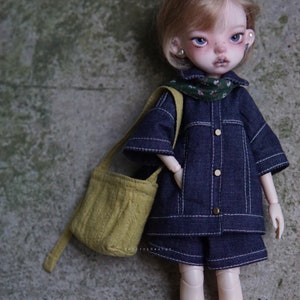 Denim Outfit for Blythe Doll: 5-Piece Set, OB24/OB22 Size