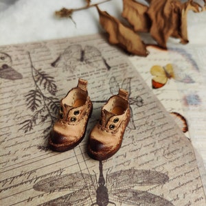 Handmade Leather Doll Boots: Vintage Style for Blythe, Azone S, OB24/OB22