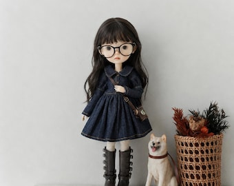 Tägliches Casual Denim Mode Kleidung für Azone / ob22 / ob24 / Blythe