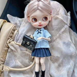 Blythe Doll Clothes: 4-Piece School Uniform Outfit for Azone OB24