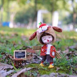5-Piece OB11 Doll Clothes Set: Chick Outfit, Hat