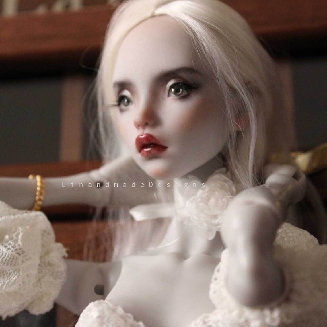 Fashion Peony Flower Necklace for Bjd Dollpopovy Sisters Bjd Etsy