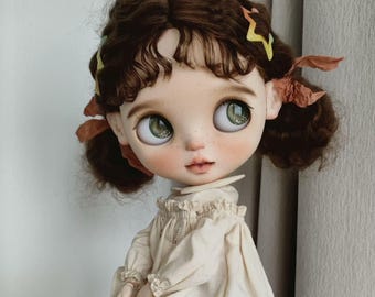 Perruque de poupée en mohair faite main, convient à Blythe/Qbaby, 9-10"