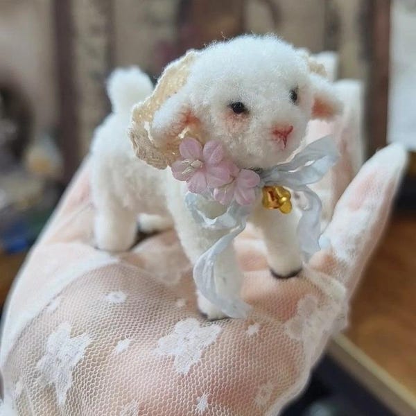 1/6 Scale Dolls Miniature Sheep,Mini Wool Stem limbs for Ob11  1/6 Bjd doll,Dollhouse Decoration,DIY Dollhouse