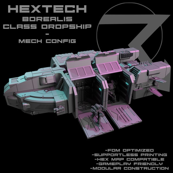 HEXTECH Borealis Cargo/Dropship for Battletech - 6mm Scale