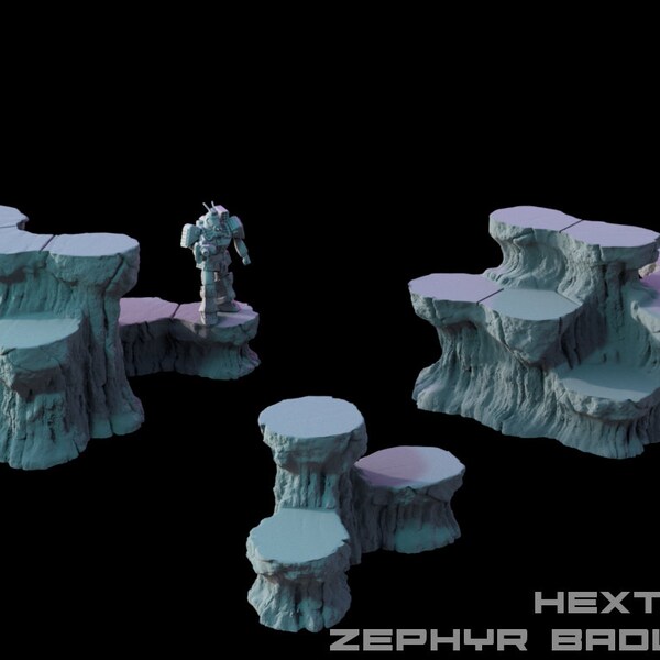 HEXTECH Zephyr Badlands Vol 1 for Battletech - 6mm - Terrain