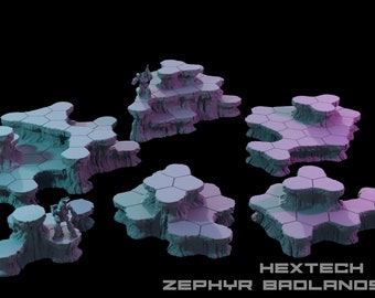 HEXTECH Zephyr Badlands Vol 2 for Battletech - 6mm - Terrain