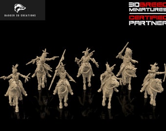 7 x Wild West Sioux Riders - Resin / Wargames