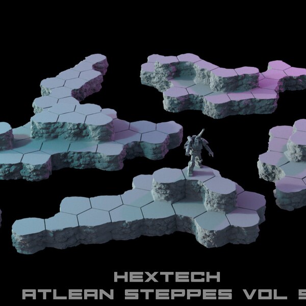 HEXTECH Atlean Steppes Vol 5 Bundle pour Battletech - Rolling Hills - Terrain - Échelle 6mm