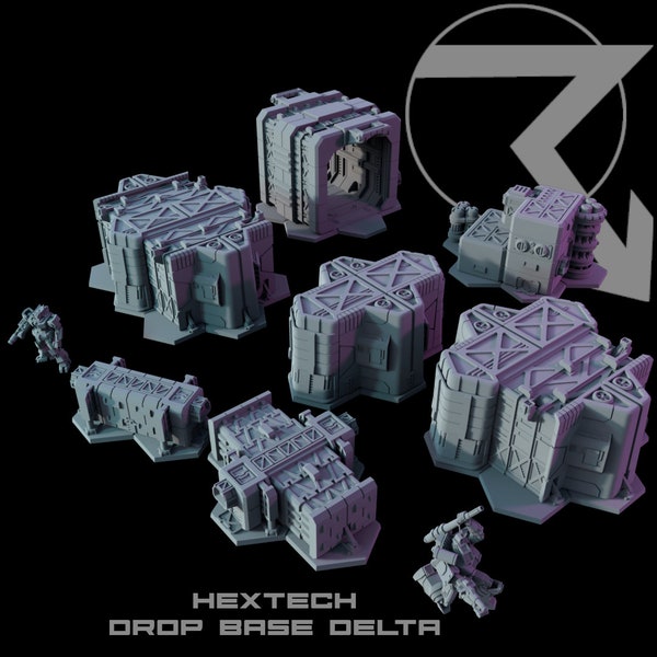 HEXTECH Drop Base Delta Core set pour Battletech - Terrain - 6 mm