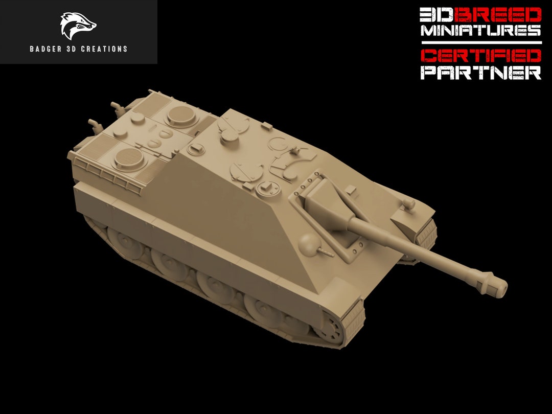 WWII German Jagdpanther & 4 Guns Resin Bolt Action / Chain of Command