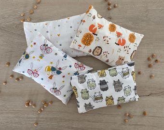 Bouillottes sèches déhoussables aux noyaux de cerises pour enfants et bébés