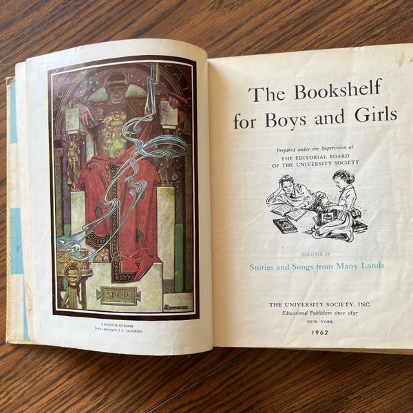 Stories and Songs from Many Lands - The Bookshelf for Boys and Girls - Volume 4 - University Society - Vintage Children's Anthology 1962
