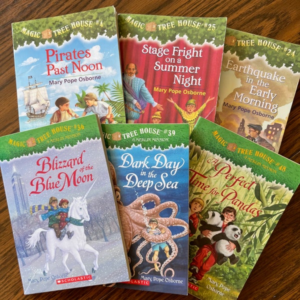 6 Magic Tree House Books  by Mary Pope Osborne - Chapter Books Beginning Readers