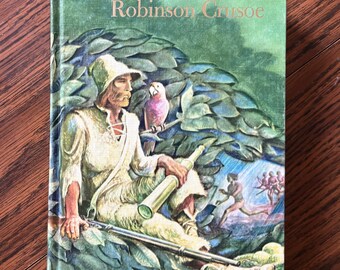 The Life and Strange Surprising Adventures of Robinson Crusoe, Daniel Defoe, Lend Ward Illustrator, Illustrated Junior Library