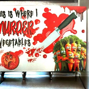 This is Where I Murder Vegetables Glass Cutting Chopping Board Mothers Day gift idea kitchen decor board, funny chopping cutting board