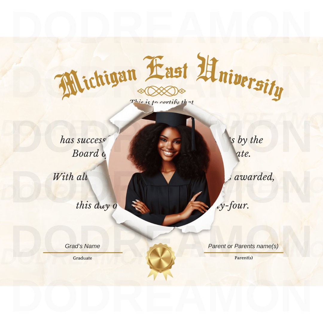 Graduation Diploma Frame CANVA Template Graduate | Grad | Class of 2024 ...