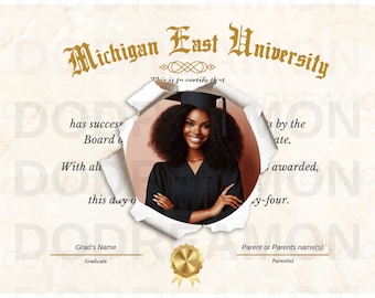 Graduation Diploma Frame CANVA Template Graduate | Grad | Class of 2024 |  Announcement | Invitation | Fan | Grad PNG