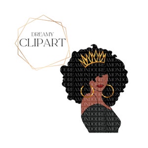 Czarna Królowa Clipart, Afro, Afro Królowa Clipart, Afroamerykańska Królowa