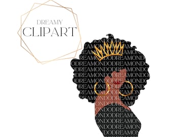 Black Queen Clipart, Afro, Afro Queen Clipart, African American Queen
