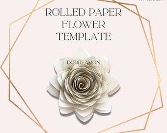 Paper Flower SVG, Rolled Flower SVG, Paper Flower PNG, Paper Rose Flower,  Flower svg, Digital Download, Paper flower template