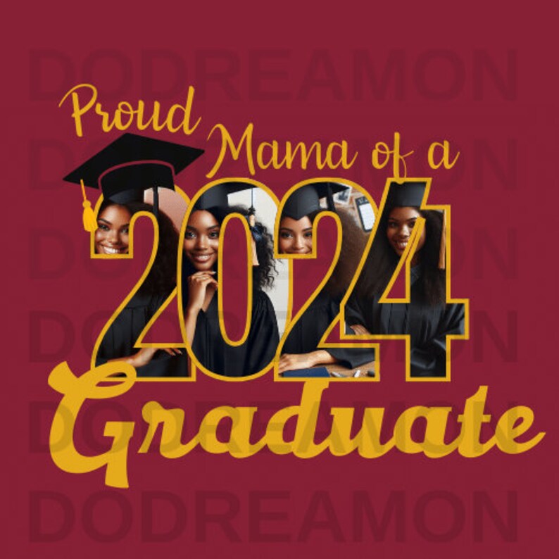 2024 Graduation Frame CANVA Template Graduate Grad Class of 2024 Announcement Invitation Fan