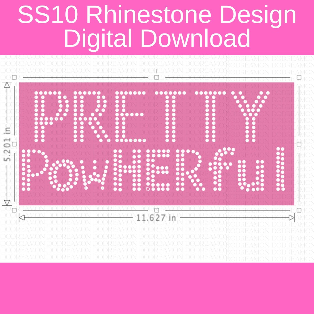 Pretty Powherful Rhinestone Template SS10 Digital Product - Etsy