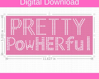 Pretty PowHERful Rhinestone Template SS10 Digital Product
