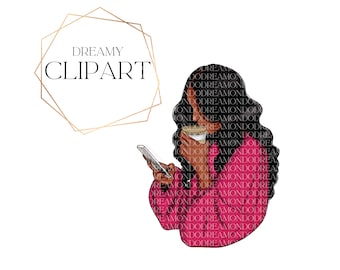 Black Girl Coffee, Coffee Girl, Tea Girl, Black Girl Tea, Clipart, Coffee Clipart, Tea Clipart, Girl boss