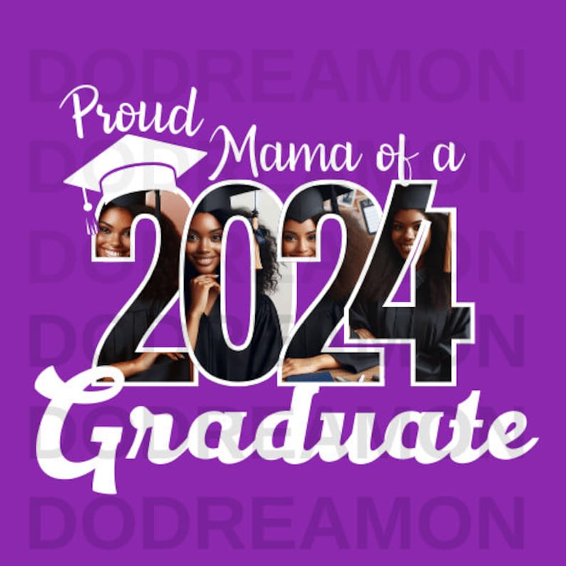 2024 Graduation Frame CANVA Template Graduate Grad Class of 2024 Announcement Invitation Fan
