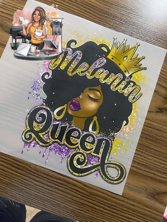 Melanin Queen DTF Transfer - Etsy
