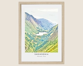 Contemporary Snowdonia National Park Print