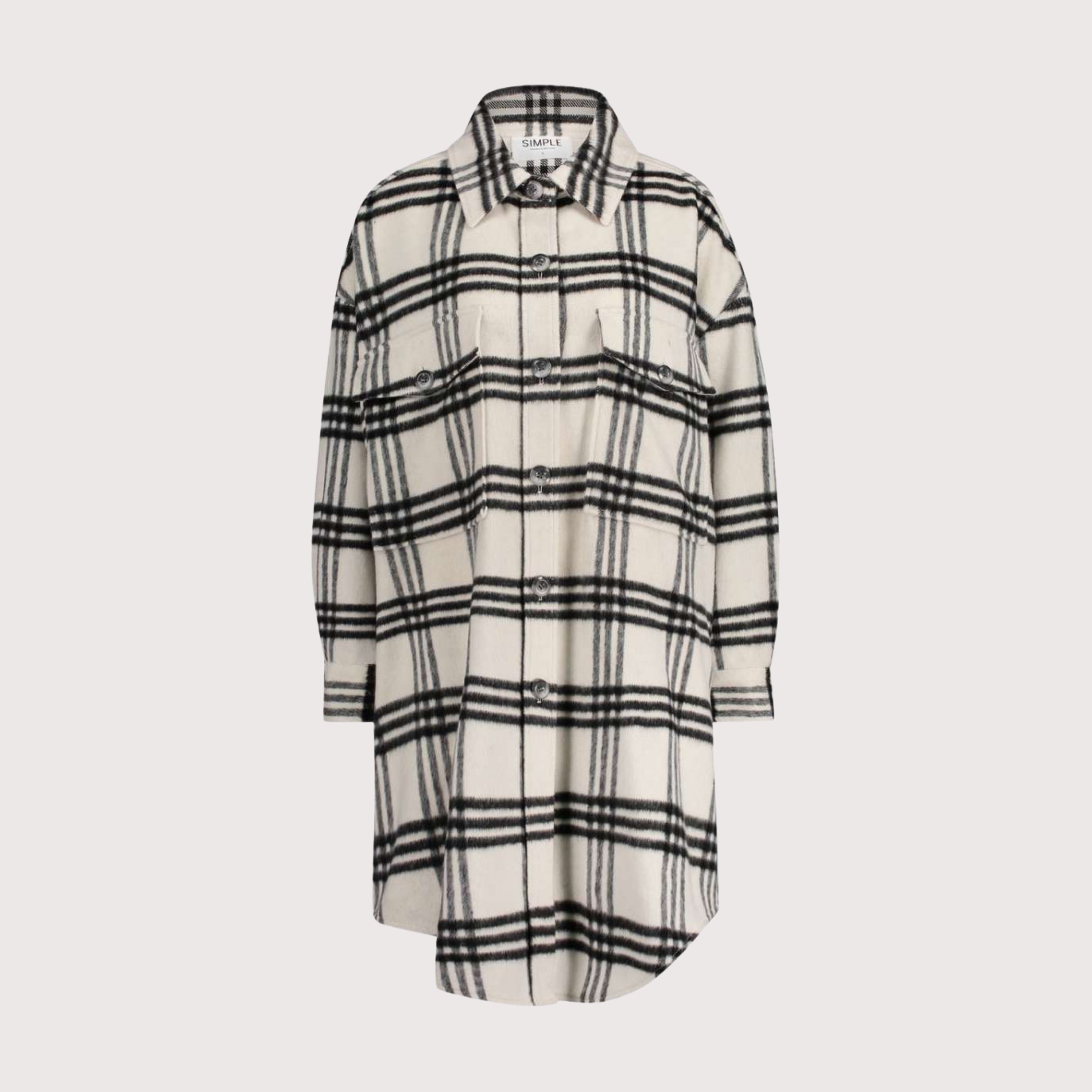The Beige Shirt Jacket With Plaid 