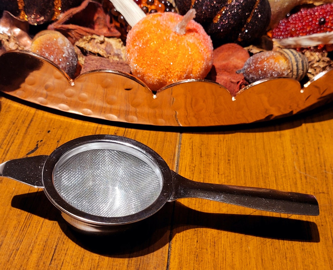 Tea Strainer With Drip Cup Etsy