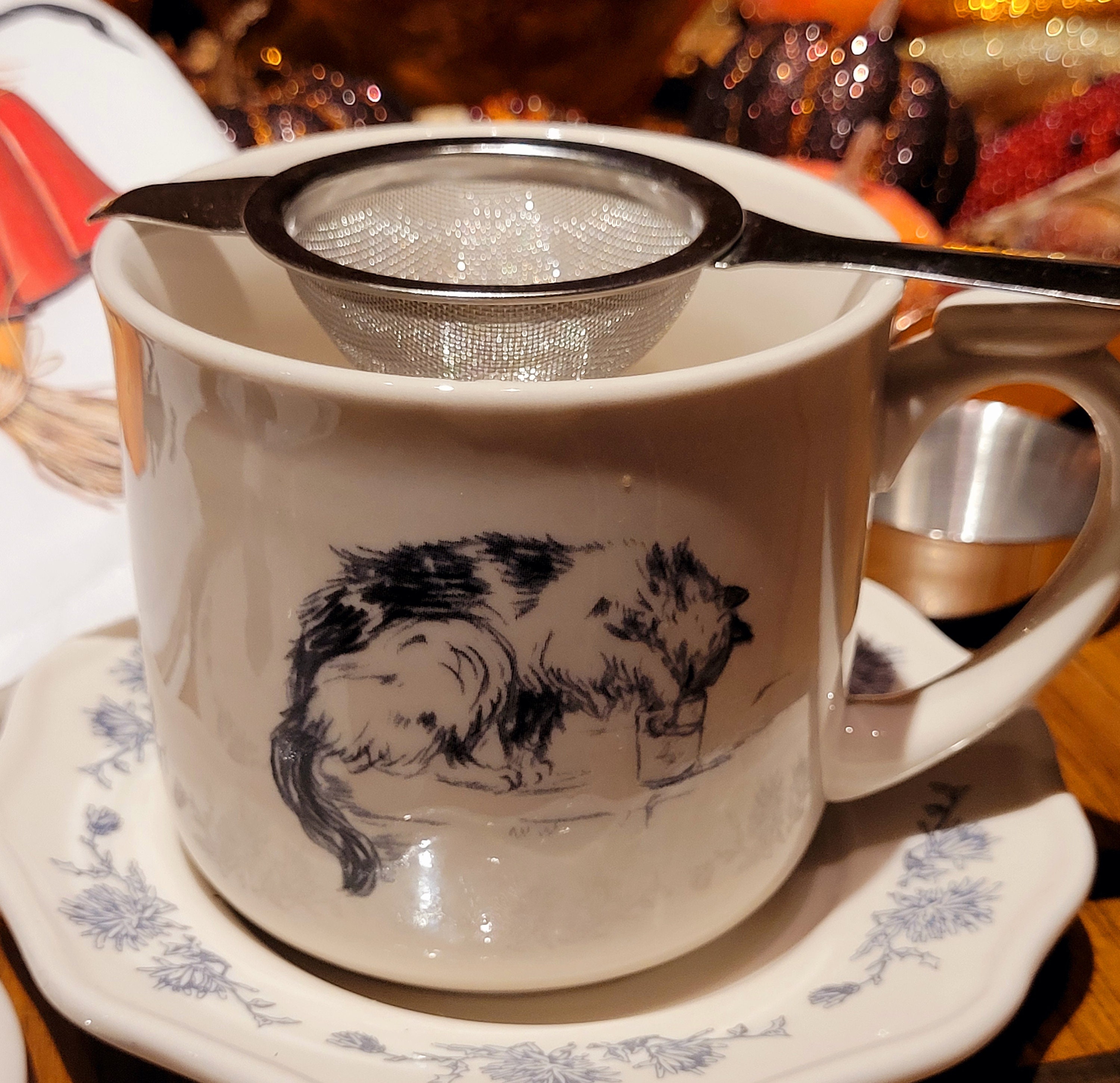 Tea Strainer With Drip Cup Etsy