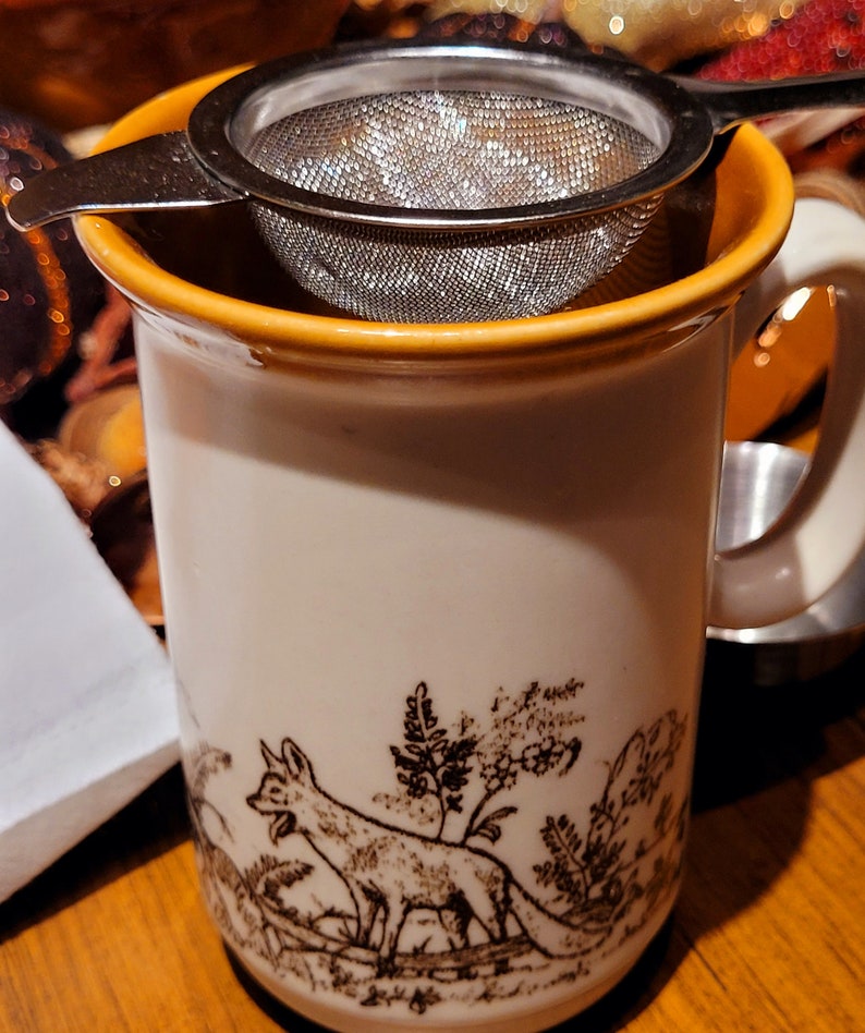 Tea Strainer With Drip Cup Etsy