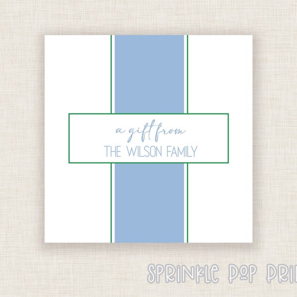 Baby Blue | Green | Preppy | Design | Printable Enclosure Card | Gift Tag | Custom Cards | Personalized Card Template