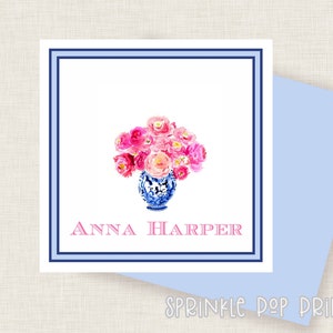 Chinoiserie Floral Arrangement | Calling Card | Printable Enclosure Card | Gift Tag | Custom Cards | Personalized Card Template