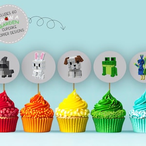 Grow A Garden Cupcake Toppers | 60 Roblox Grow A Garden Cupcake Toppers | Instant Download | Printable