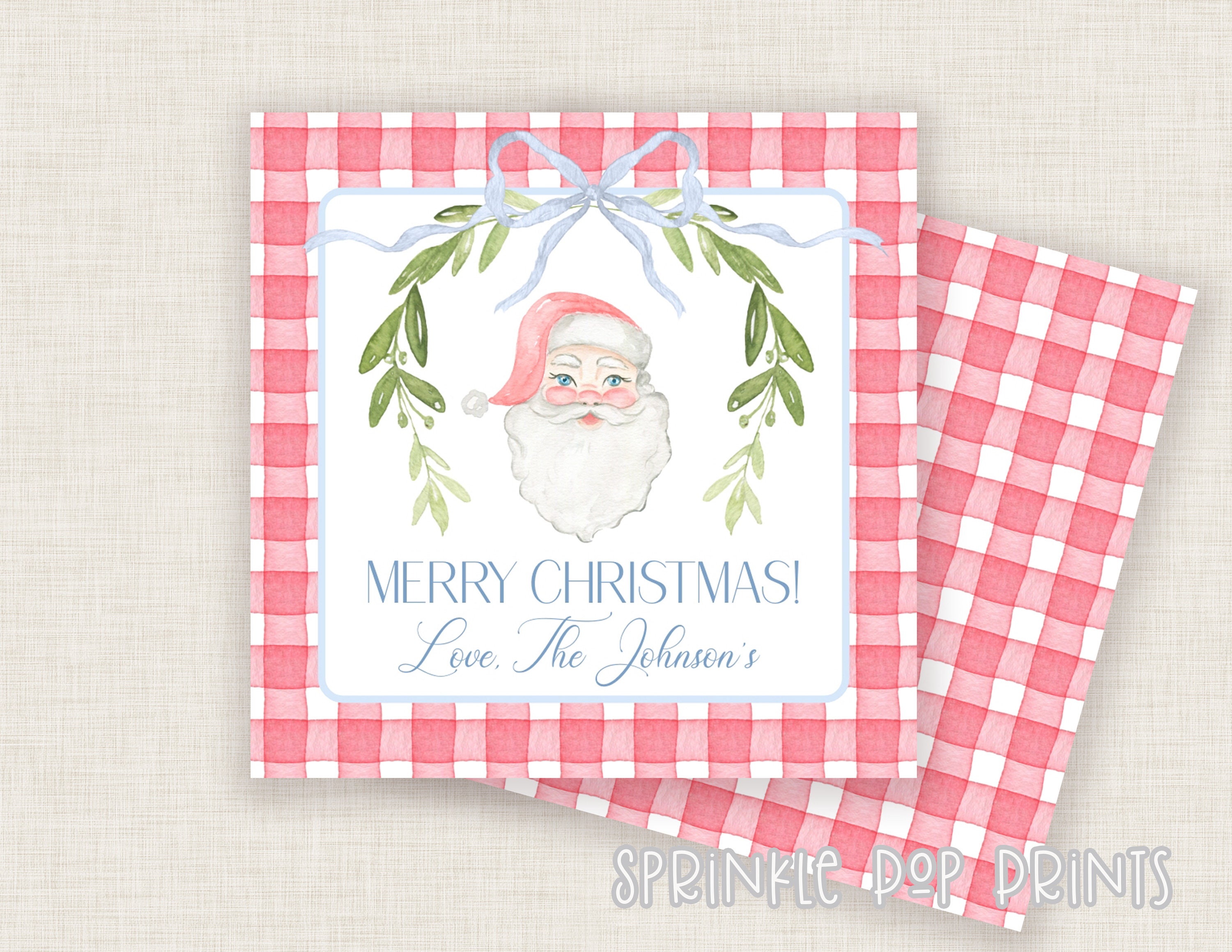 Printable Grandmillenial Gift Tag Vintage Santa Printable Christmas