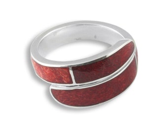 925 Silver Ring with Red Stone Women's Ring