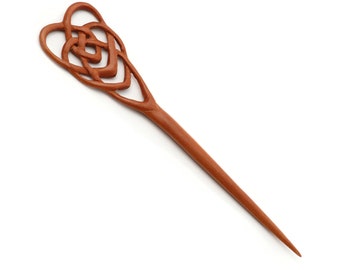 Haarnadel aus Holz Haargabel elegantes keltisches Herz Design