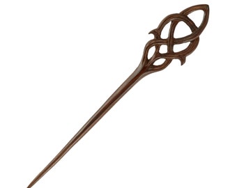 Wooden hairpin, hair stick, elegant Celtic design
